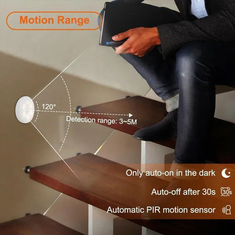 PIR Motion Sensor LED USB Rechargeable Night Lamp