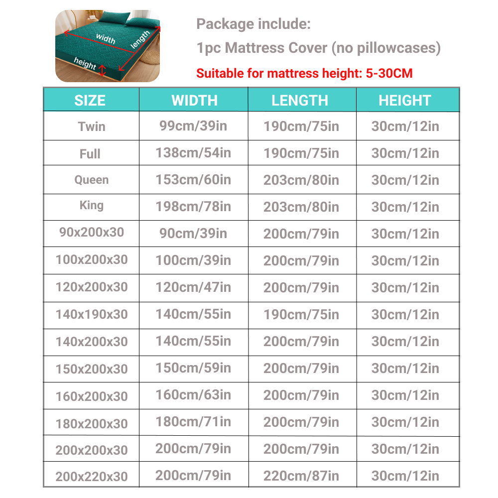 Waterproof Quilted Mattress Protector Breathable Mattress Cover