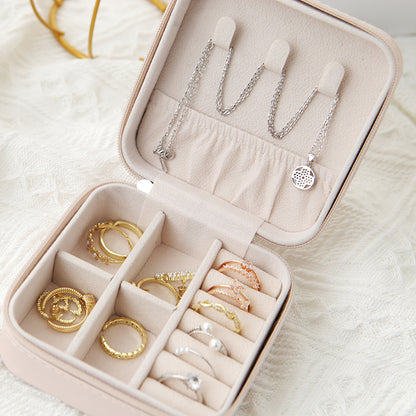 Single Layer Storage Box Ladies Travel Leather Jewelry Box
