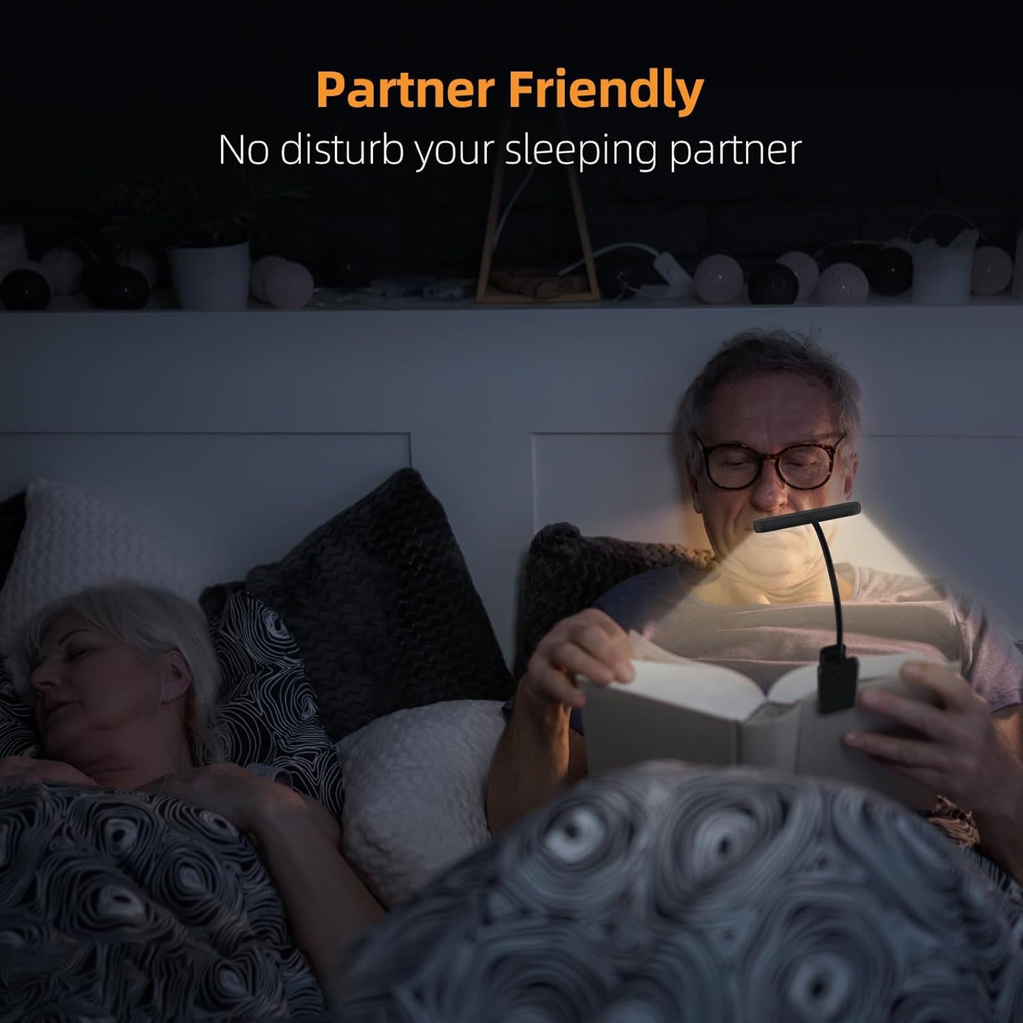 14 LEDs Book Light USB Rechargeable Flexible Easy Clip Reading Light