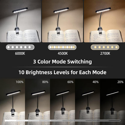 14 LEDs Book Light USB Rechargeable Flexible Easy Clip Reading Light