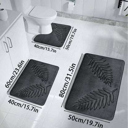 3pcs Set Nonslip Soft Quick Dry Bathroom Soft Rugs