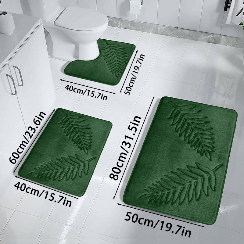 3pcs Set Nonslip Soft Quick Dry Bathroom Soft Rugs