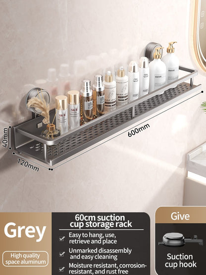 No Drill Suction Cup Bathroom Shelf Toilet Hanging Rack