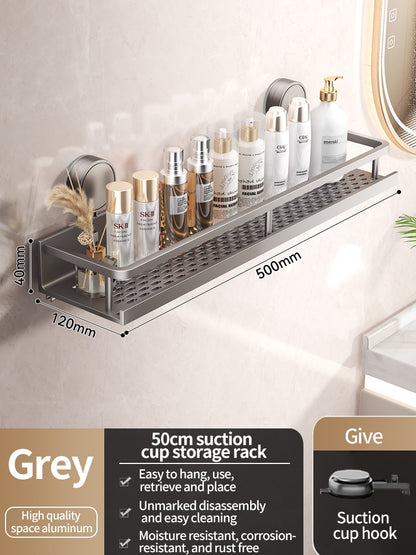No Drill Suction Cup Bathroom Shelf Toilet Hanging Rack