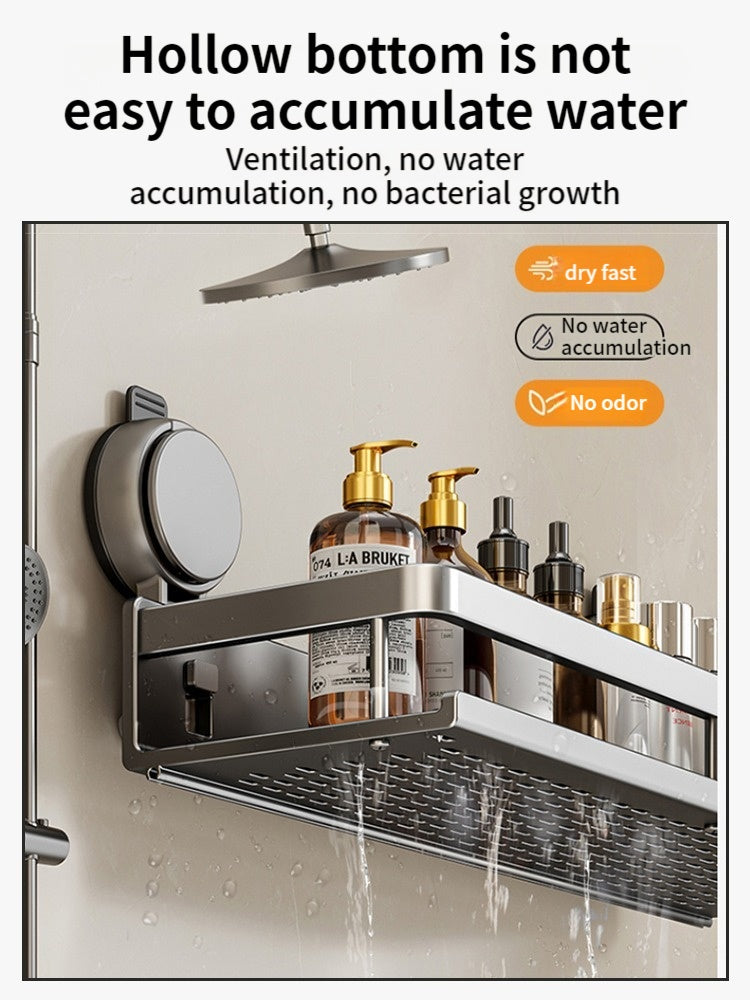 No Drill Suction Cup Bathroom Shelf Toilet Hanging Rack