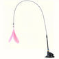 Long Suction Cup Pole Interactive Bell and Feather Wand Cat Teaser Toy