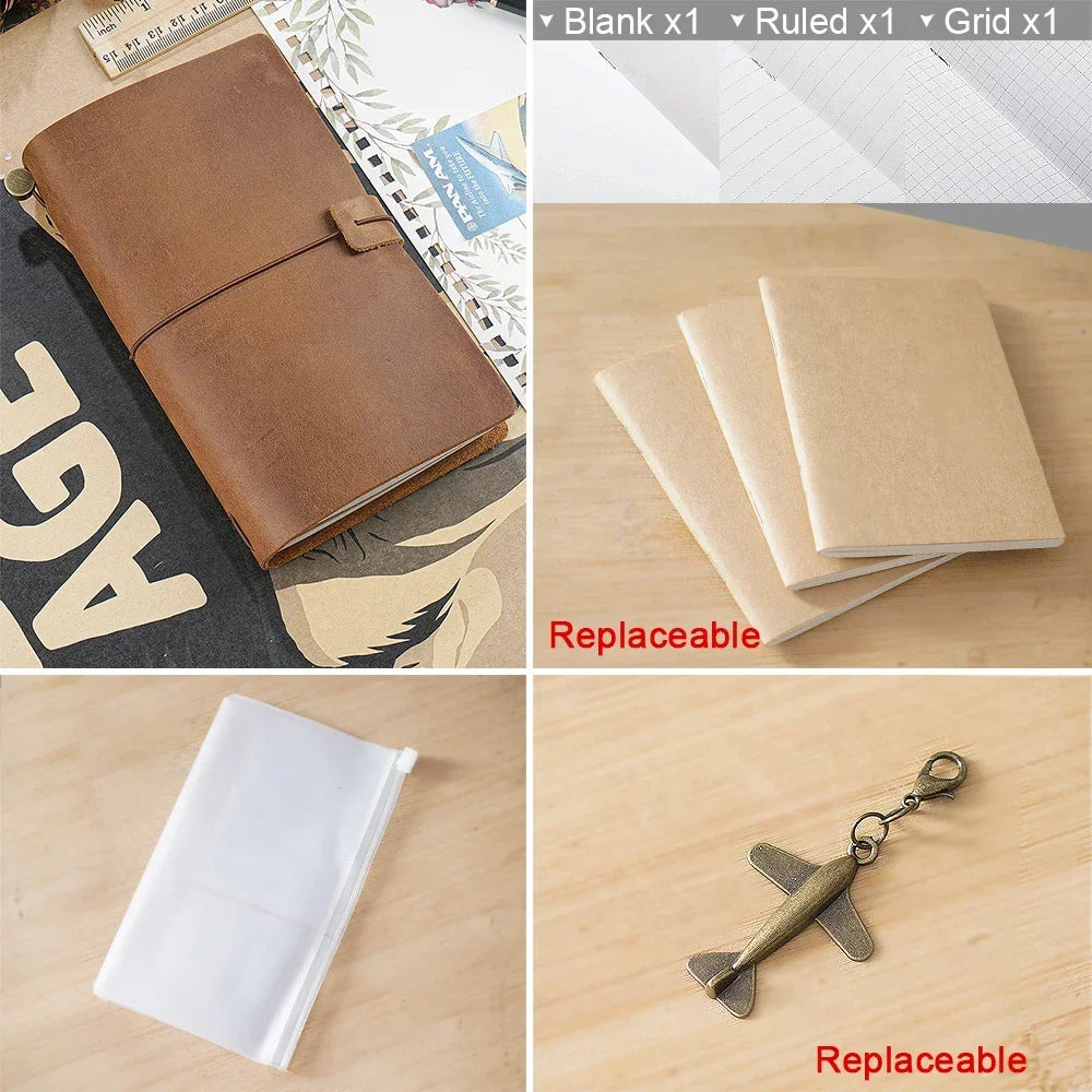Handmade Vintage Cowhide Diary Journal Sketchbook Planner