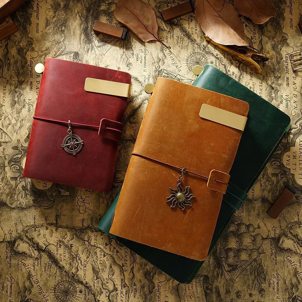 Handmade Vintage Cowhide Diary Journal Sketchbook Planner