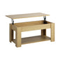 Beige Wooden Coffee Table with Lift Up Top and Storage Space