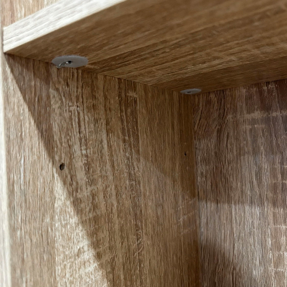 Natural Bookshelf Display Shelf Media Storage Rack