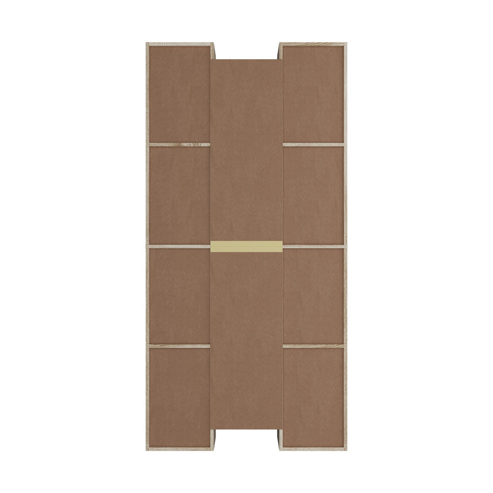 Natural Bookshelf Display Shelf Media Storage Rack