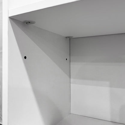 White Bookshelf Display Shelf Media Storage Rack