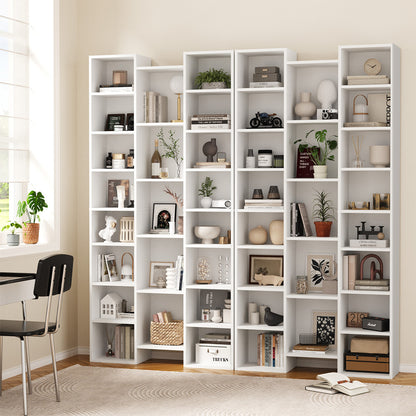White Bookshelf Display Shelf Media Storage Rack