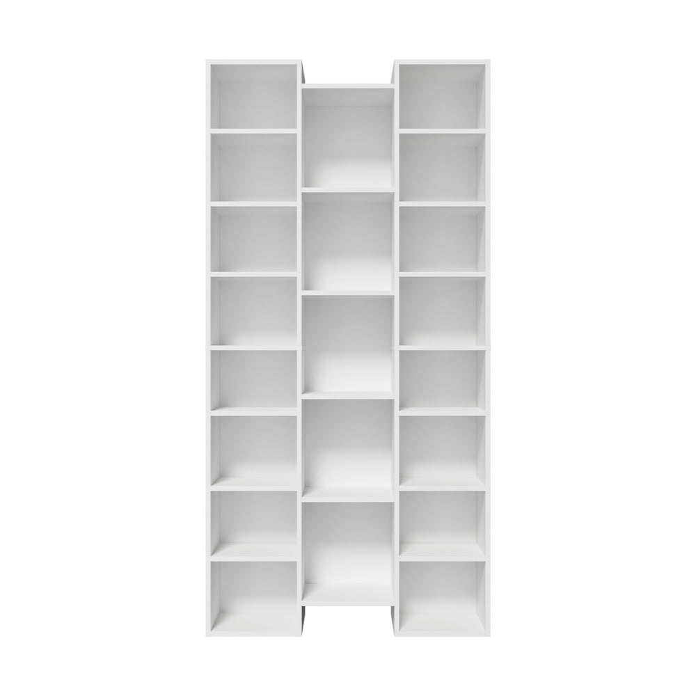 White Bookshelf Display Shelf Media Storage Rack