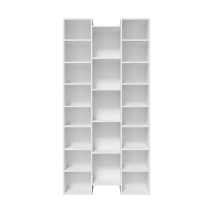 White Bookshelf Display Shelf Media Storage Rack