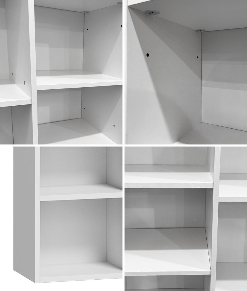White Bookshelf Display Shelf Media Storage Rack