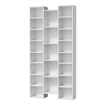 White Bookshelf Display Shelf Media Storage Rack