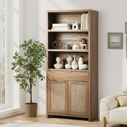 5-Tier Adjustable Display Shelf Bookcase Storage Cabinet