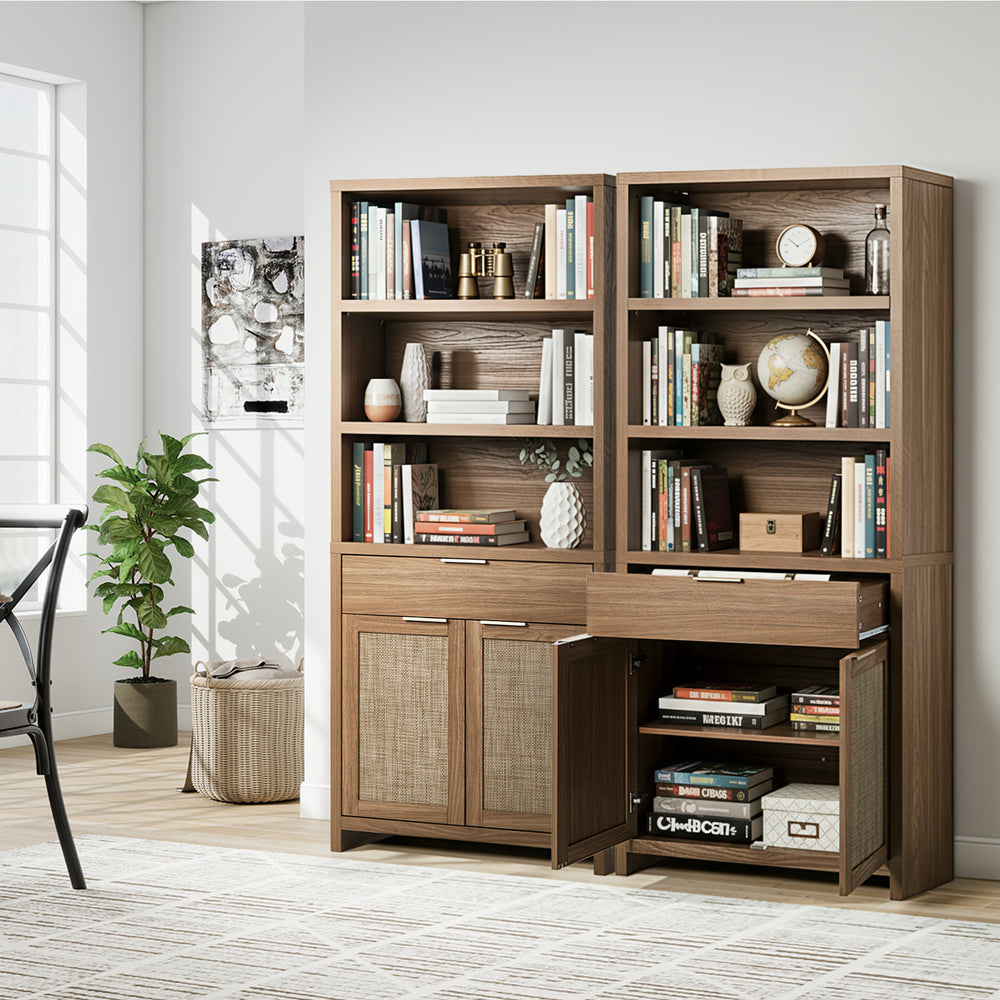5-Tier Adjustable Display Shelf Bookcase Storage Cabinet
