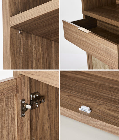 5-Tier Adjustable Display Shelf Bookcase Storage Cabinet
