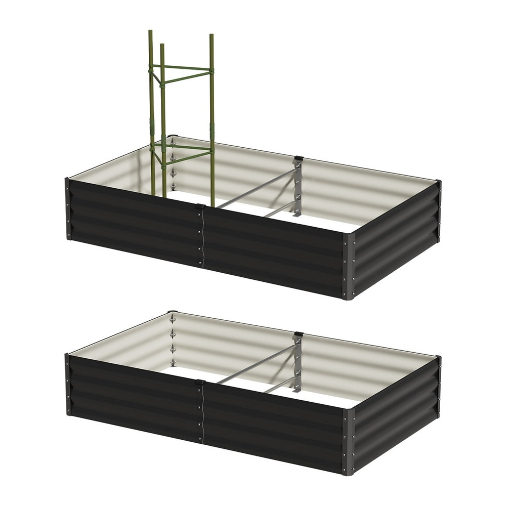2pcs Galvanized Garden Bed Planter Box Stand