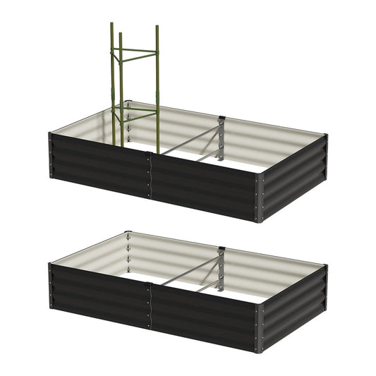 2pcs Galvanized Garden Bed Planter Box Stand