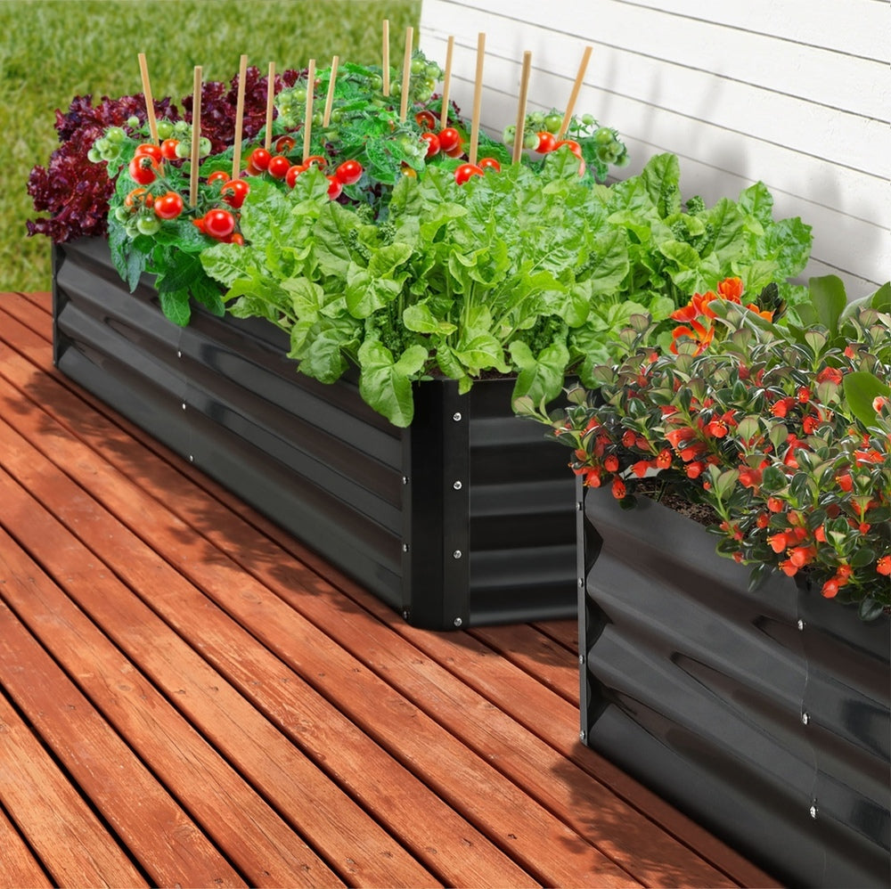 2pcs Galvanized Garden Bed Planter Box Stand
