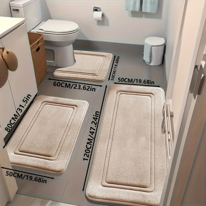 Bathroom Rug Set Bathroom Accessories Absorbent Rug Soft Rug Bathroom Decor - Camel - Size 01