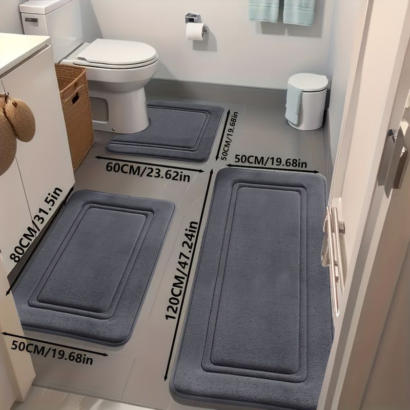 Bathroom Rug Set Bathroom Accessories Absorbent Rug Soft Rug Bathroom Decor - Camel - Size 01