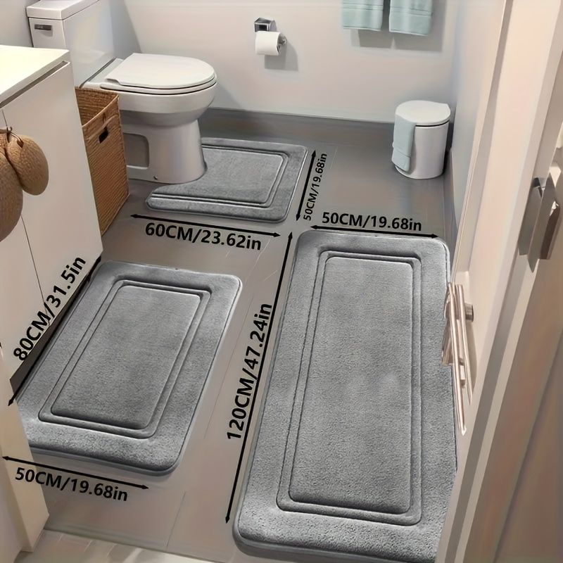 Bathroom Rug Set Bathroom Accessories Absorbent Rug Soft Rug Bathroom Decor - Camel - Size 01