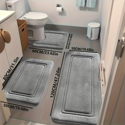 Bathroom Rug Set Bathroom Accessories Absorbent Rug Soft Rug Bathroom Decor - Cyan - Size 01
