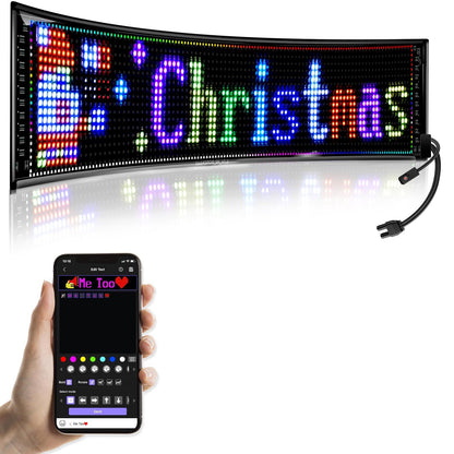 36"x 8" LED Sign,Programmable LED Sign,Flexible Scrolling LED Message Display,Bluetooth APP,DIY Design Colours,Text(Multicolor)