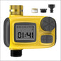 Smart Outdoor Watering Timer with Rain Delay & Manual Mode – Automatic Garden Irrigation Controller for Lawn, Patio, Pool and Vegetable Garden (Yellow)