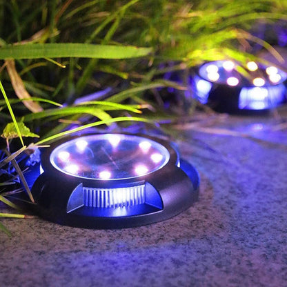 4-Pack Solar Ground Lights: 8-LED Outdoor Garden Pathway Lights with IP65 Waterproof for Lawn, Patio & Landscape