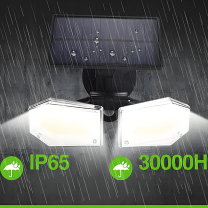 Solar Motion Sensor Wall Light: Double-Head Adjustable Cob LED Outdoor Light for Garden, Patio & Pathway