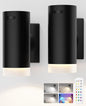 Battery Operated Wall Lights 2 Pack Rechargeable Wall Lights Indoor Touch Dimmable with Remote Control,Magnetic Wall Sconce Lights Battery Black Wireless LED Decor Lighting 3000mAh [Energy Class F]