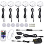 Dimmable & Timing Under Counter Lights Kitchen with Wireless RF Remote,Ultra-Thin 240V LED Cabinet Lights,12W Shelf Lights，6 Lights,Daylight White