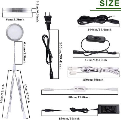 Linkable Under Cabinet LED Lighting 12V Dimmable Puck Lights with Wireless RF Remote Control, Hardwired & Wall Plug in for Kitchen Mood Lighting,Warm White