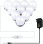 Hollywood LED Vanity Mirror Lights Kit,Stick on Dimmable Makeup Lights, 12V Mirror Lighting Strip Fixture for Vanity Dressing Table Set, Bedroom Wall Lights,CRI>90 (4000K Natural White,10 Bulbs)
