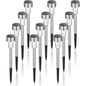 Outdoor Solar Lights LED Landscape Light Pack/Pathway Lights Stainless Steel-12