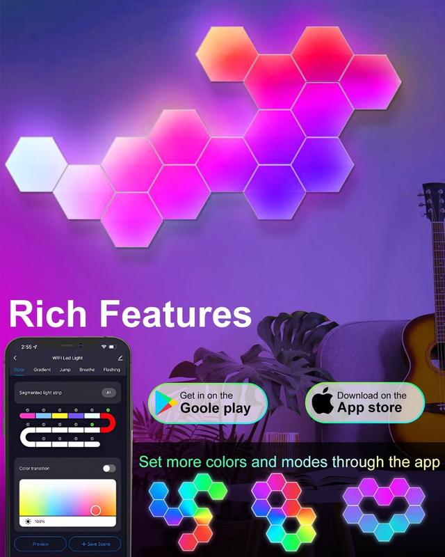 6-pack-hexagon-led-wall-lights-smart-rgb-honeycomb-lights-with-app-voice-control-music-sync-modular-led-panels-for-gaming-room-bedroom-home-theater-decor