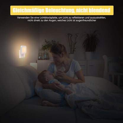 Night light - Night light plug - Adult night light - LED night light - With sliding dimming position - Suitable for bedrooms and staircases - For babies, adults, and children (pack of 2)
