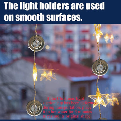60 pieces - String Light Suction Cups - Suction Cup Hook - String Light Hanging Hooks - Suction Cups for String Lights - Suction Cup Holder for String Lights - Hooks - for party lighting, lighting and Christmas decorations - for windows and glass - transp