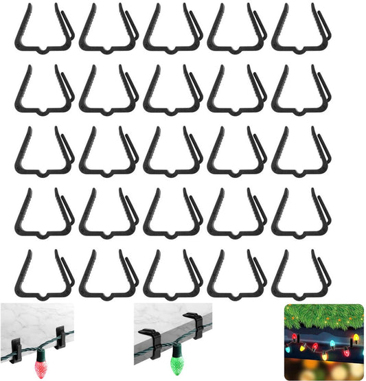 30 pieces - Christmas lighting clips - Light clips - Plastic clips - Lighting hooks  - 49*42*13.7 mm - black