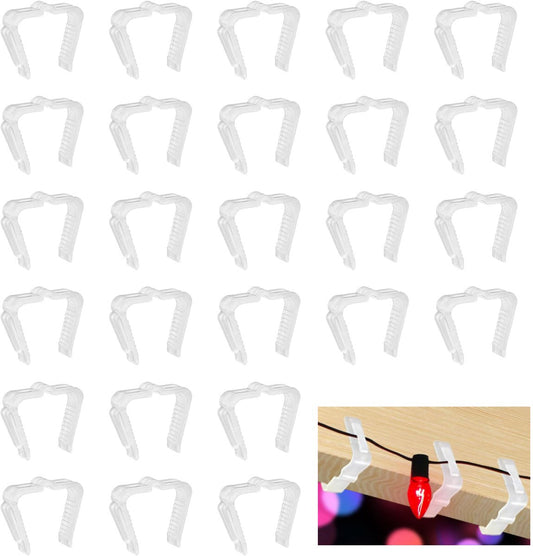 30 pieces - Christmas lighting clips - Light clips - Plastic clips - Lighting hooks- 49*42*13.7 mm - white