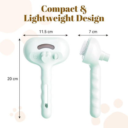 Cat Steam Brush - Dog Steam Brush - 3 in 1 Pet Spray Shedding Comb for Cats and Dogs - Dog Steam Brush - Pet Grooming Brush with Spray - Cat Steam Brush - Pets - Dog Brush - for Shedding & Grooming - White