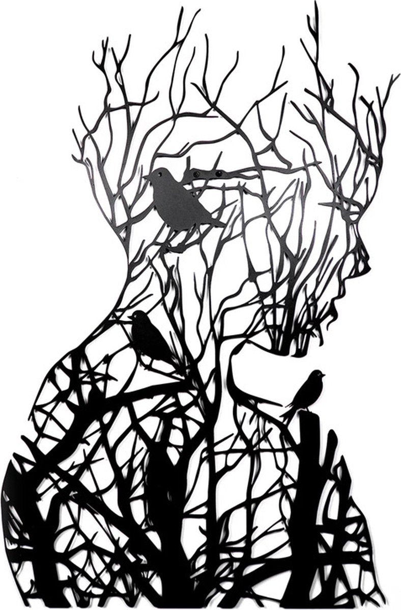 wall-decoration-wall-decoration-wall-art-line-art-wall-decoration-living-room-tree-branch-woman-silhouette-black-and-white-metal-30-21cm