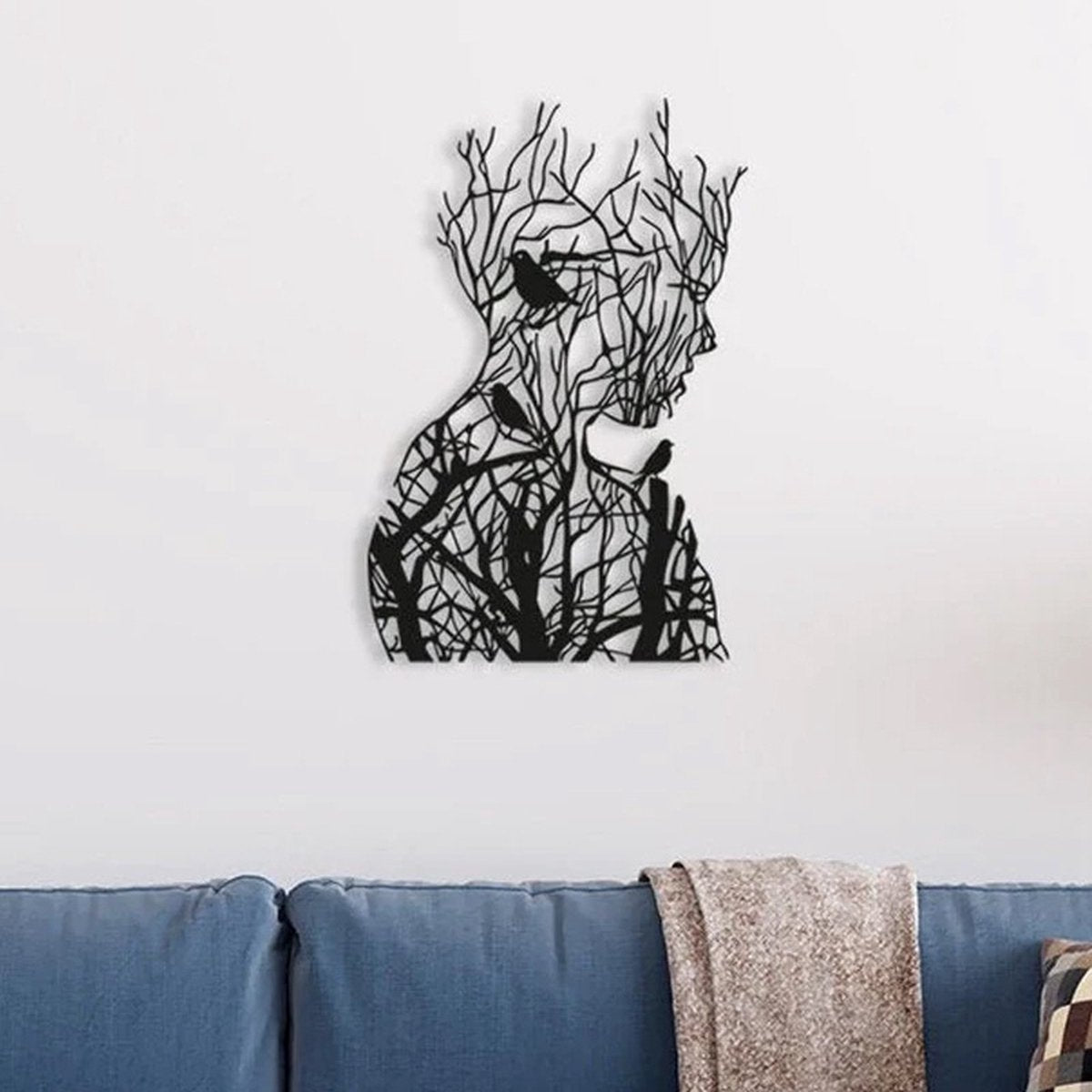 wall-decoration-wall-decoration-wall-art-line-art-wall-decoration-living-room-tree-branch-woman-silhouette-black-and-white-metal-30-21cm