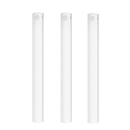 (White, 3-pack) Cabinet lighting with motion sensor, rechargeable LED wardrobe light, battery-powered wireless magnetic light
